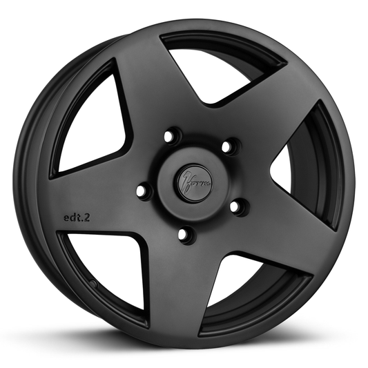 1Form Edition.2 Transit alloy wheel, 18-inch matte black finish, ideal for Ford Transit, Mercedes Sprinter, and VW Crafter in the UK