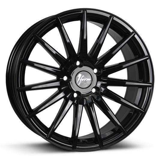 1Form Edition.5 alloy wheel, 19-inch gloss black finish, ideal for Audi A4, BMW 3 Series, and Mercedes C-Class in the UK