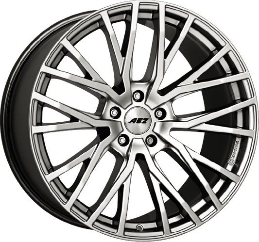 AEZ Panama High Gloss alloy wheel, 18-inch polished silver finish, ideal for Audi A4, BMW 3 Series, and Mercedes C-Class in the UK