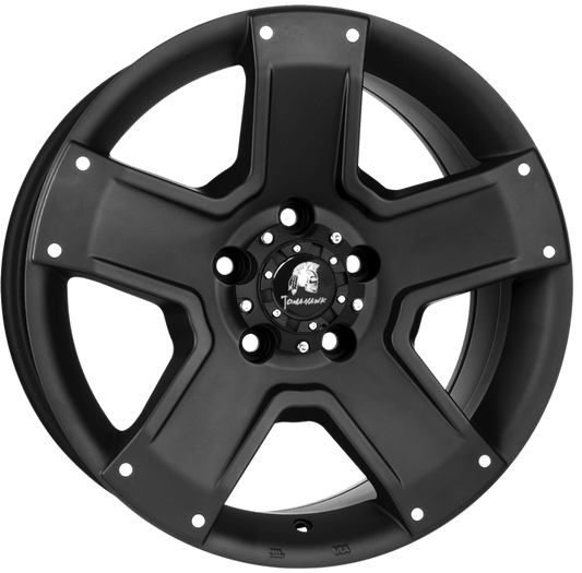 Tomahawk Outlaw alloy wheel, 20-inch matte black finish, ideal for Range Rover Sport, BMW X5, and Audi Q7 in the UK