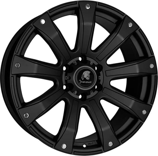 Tomahawk Ute alloy wheel, 18-inch matte black finish, perfect for Toyota Hilux, Ford Ranger, and Nissan Navara in the UK