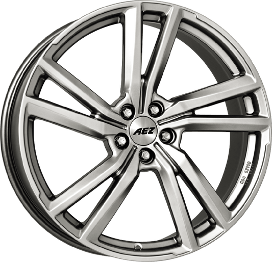 AEZ North High Gloss alloy wheel, 17-inch polished silver finish, perfect for Volkswagen Golf, Ford Focus, and Vauxhall Astra in the UK