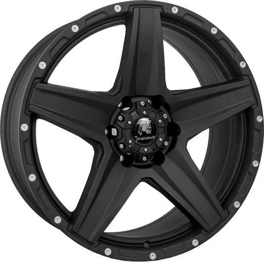 Tomahawk Apache alloy wheel, 20-inch matte black finish, ideal for Range Rover Evoque, BMW X5, and Audi Q7 in the UK