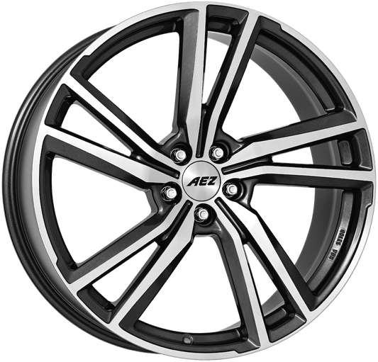 AEZ North Dark alloy wheel, 17-inch matte black finish, ideal for Volkswagen Golf, Ford Focus, and Vauxhall Astra in the UK