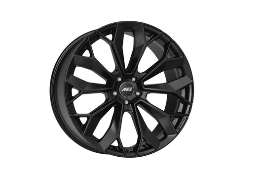 AEZ Leipzig Black alloy wheel, 20-inch matte black finish, ideal for Audi Q5, BMW X3, and Mercedes GLC in the UK